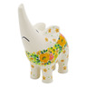 Polish Pottery Elephant Figurine 7&quot; Bright Spring UNIKAT