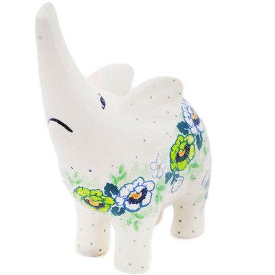 Polish Pottery Elephant Figurine 7&quot; Into Spring