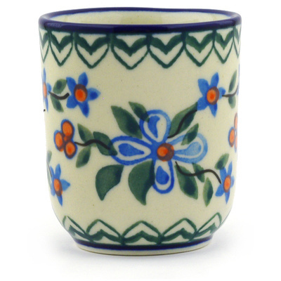 Polish Pottery Espresso Cup 2 oz Azure Blooms