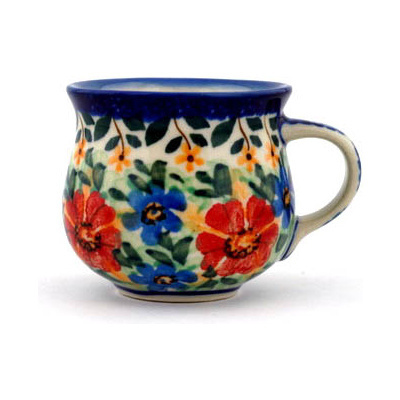 Polish Pottery Espresso Cup 2 oz Beautiful Surprise UNIKAT