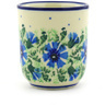 Polish Pottery Espresso Cup 2 oz Blue Bell Wreath