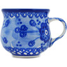 Polish Pottery Espresso Cup 2 oz Blue Poppy Circle UNIKAT