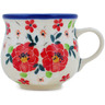 Polish Pottery Espresso Cup 2 oz Festive Mistletoe UNIKAT