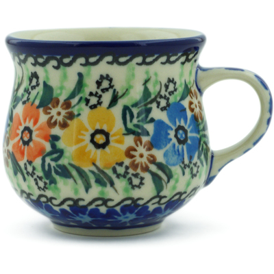 Polish Pottery Espresso Cup 2 oz Flower Patch UNIKAT