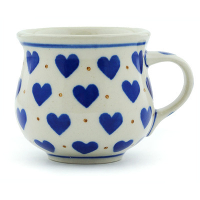 Polish Pottery Espresso Cup 2 oz Heart Of Hearts