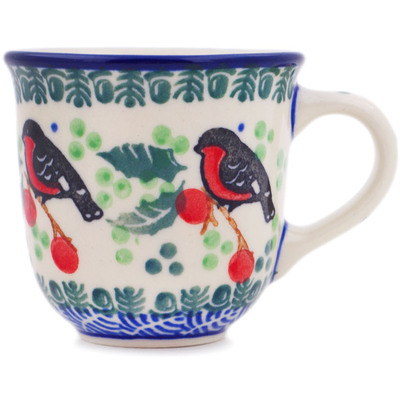 Polish Pottery Espresso Cup 2 oz Holly Robin