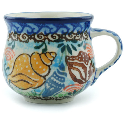 Polish Pottery Espresso Cup 2 oz Ocean Whisper UNIKAT