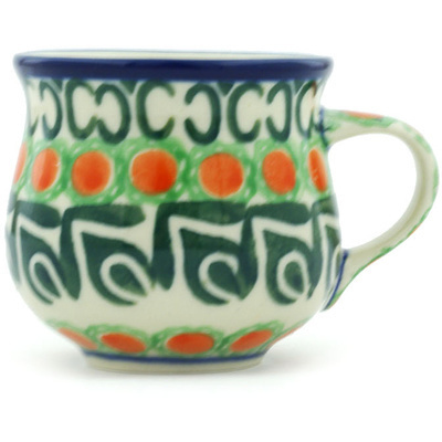Polish Pottery Espresso Cup 2 oz Orange Tree