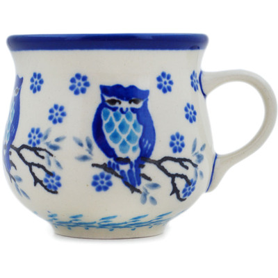 Polish Pottery Espresso Cup 2 oz Owl Kingdom UNIKAT