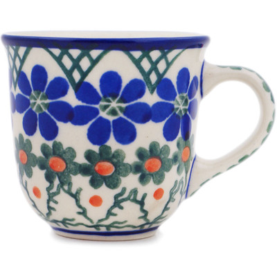 Polish Pottery Espresso Cup 2 oz Primrose Trellis