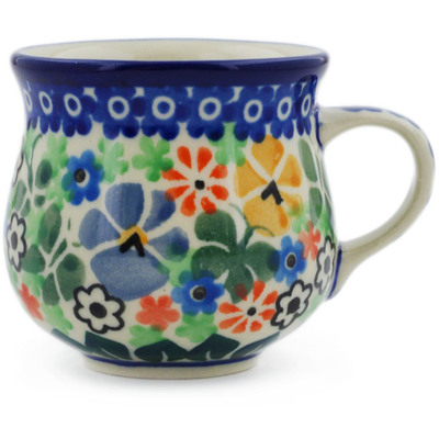 Polish Pottery Espresso Cup 2 oz Spring Garden UNIKAT