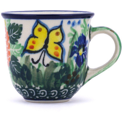 Polish Pottery Espresso Cup 2 oz Spring Garden UNIKAT