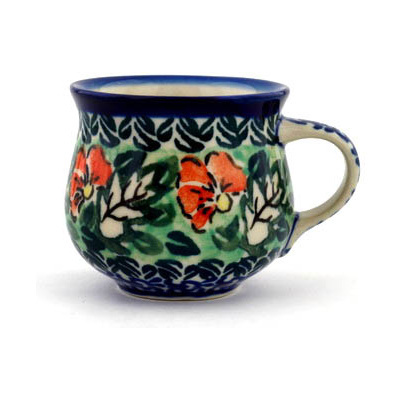 Polish Pottery Espresso Cup 2 oz Spring Serenade UNIKAT