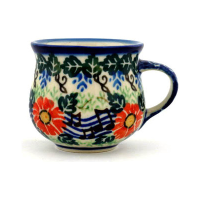 Polish Pottery Espresso Cup 2 oz Spring Song UNIKAT