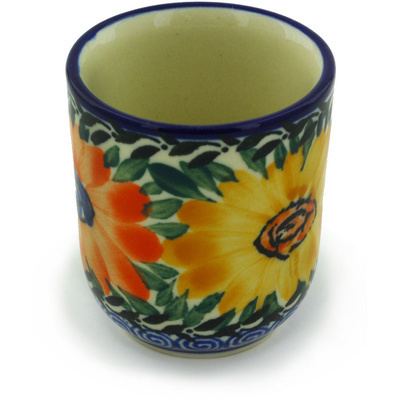 Polish Pottery Espresso Cup 2 oz Summer Dance UNIKAT