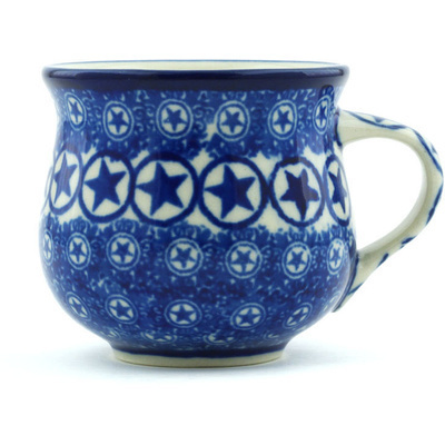 Polish Pottery Espresso Cup 2 oz Texas Stars