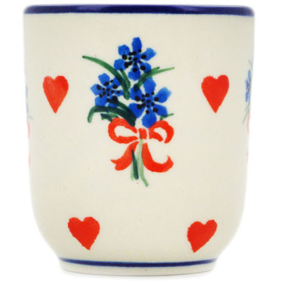 Polish Pottery Espresso Cup 2 oz Valentine&#039;s Bouquet