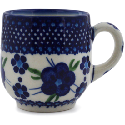 Polish Pottery Espresso Cup 4 oz Bleu-belle Fleur