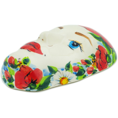 Polish Pottery Face Mask 7&quot; Enchanting Flora UNIKAT