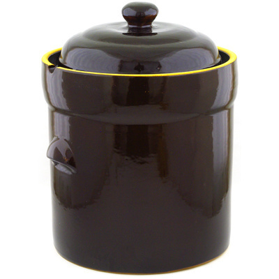 Stoneware Fermenting Crock Pot 338 oz Brown