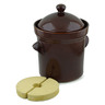 Stoneware Fermenting Crock Pot 6L (1.5 gal) with Stone Weight Brown