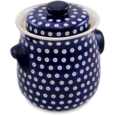 Polish Pottery Fermenting Crock Pot 95 oz Blue Eyes