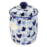 Polish Pottery fermenting crock pot Cobalt Butterflies UNIKAT