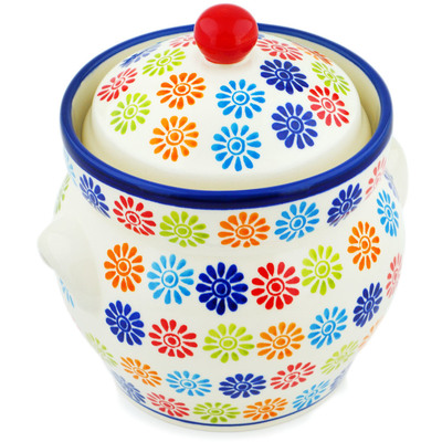 Polish Pottery Fermenting crock pot Fiesta Flowers