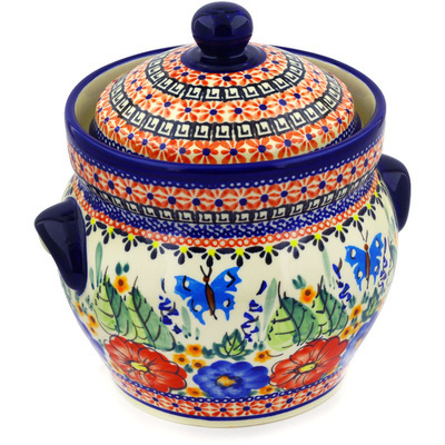 Polish Pottery Fermenting crock pot Spring Splendor UNIKAT