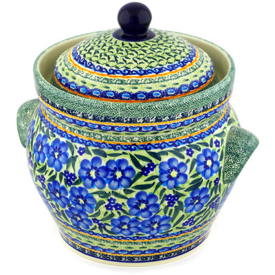 Polish Pottery Fermenting crock pot Texas Poppy UNIKAT