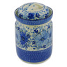 Polish Pottery Fermenting Crock with Water Seal Airlock Blue Wildflower Patch UNIKAT