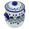 Polish Pottery Fermenting Crock with Water Seal Airlock Indigo Dream