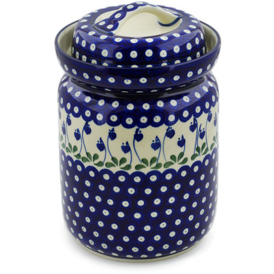 Polish Pottery Fermenting Crock with Waterseal Airlock Bleeding Heart Peacock