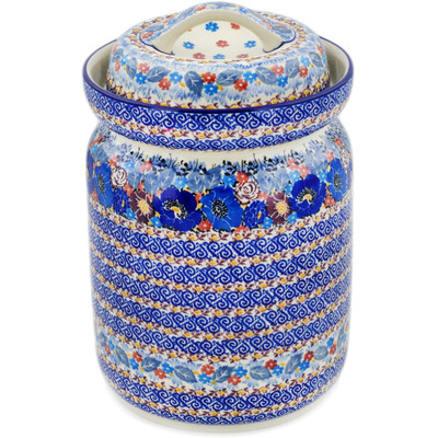 Polish Pottery Fermenting Crock with Waterseal Airlock Meadow Of Jewels UNIKAT