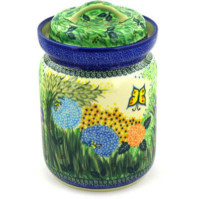 Polish Pottery Fermenting Crock with Waterseal Airlock Spring Garden UNIKAT