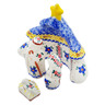 Polish Pottery Figurine Nativity Set 6&quot; Night Sky Blossoms