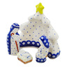 Polish Pottery Figurine Nativity Set 6&quot; Peacock Dots