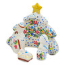 Polish Pottery Figurine Nativity Set 6&quot; String Of Stars