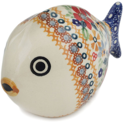 Polish Pottery Fish Figurine 5&quot; Summer Bouquet UNIKAT