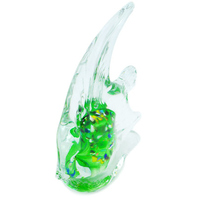 Glass Fish Figurine 6&quot; Frosty Green