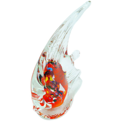 Glass Fish Figurine 6&quot; Orange