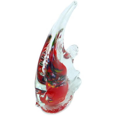 Glass Fish Figurine 6&quot; Red