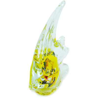 Glass Fish Figurine 6&quot; Yellow