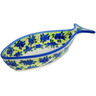 Polish Pottery Fish Shaped Platter 10&quot; Blueberries Season UNIKAT