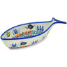 Polish Pottery Fish Shaped Platter 10&quot; Flutters In The Wind UNIKAT