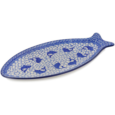 Polish Pottery Fish Shaped Platter 12&quot; Dancing Fish
