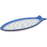 Polish Pottery Fish Shaped Platter 12&quot; Twinkling Stars