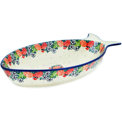 Polish Pottery Fish Shaped Platter 13&quot; Spring&#039;s Arrival