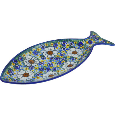 Polish Pottery Fish Shaped Platter 15&quot; UNIKAT