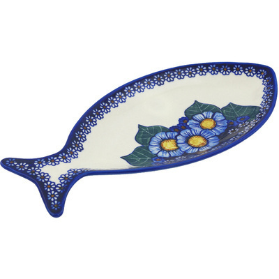Polish Pottery Fish Shaped Platter 15&quot; UNIKAT